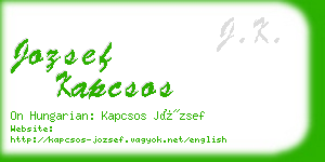 jozsef kapcsos business card